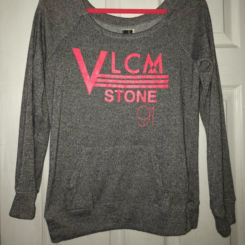 “Volcom Stone 91” Grey Scoop Neck Sweater